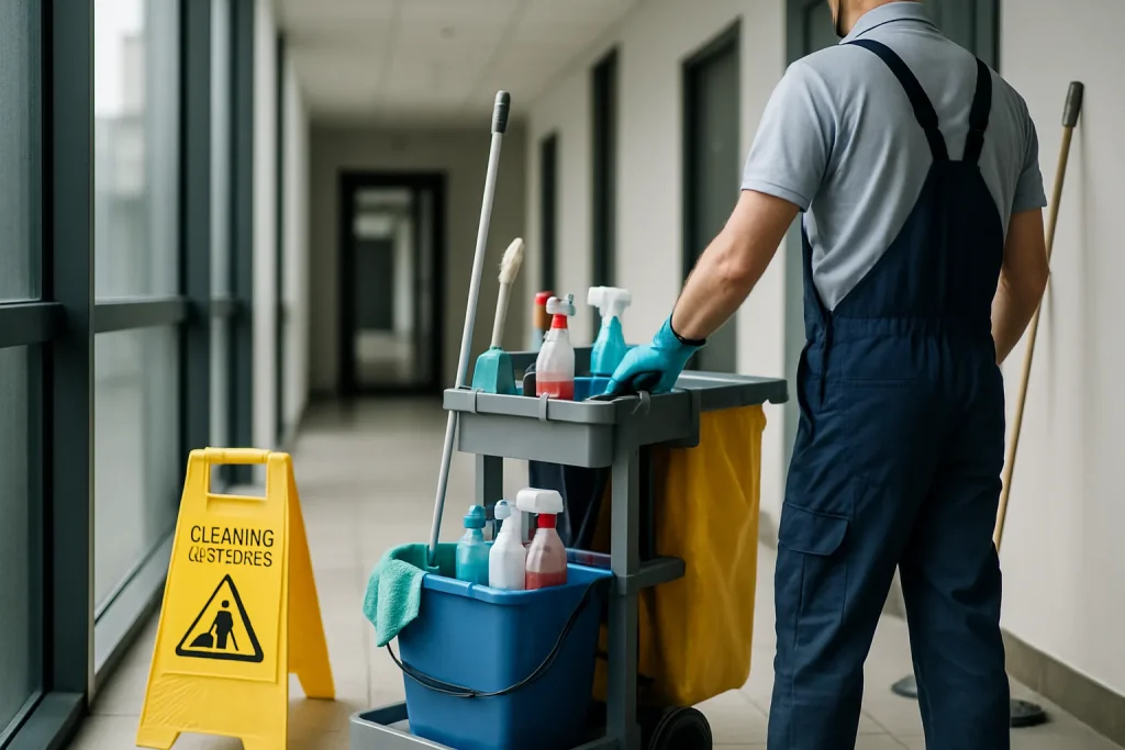 Équipe de nettoyage effectuant des travaux dans un appartement à MEZIDON-CANON après un sinistre.